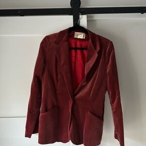 Vintage 70s Bronson of California Red Velvet women’s blazer Size 11/12 Lady’s